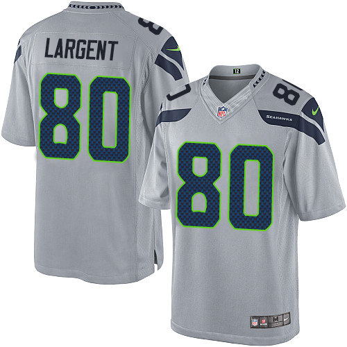 Men's Limited Steve Largent Nike Jersey Grey Alternate - #80 NFL Seattle Seahawks